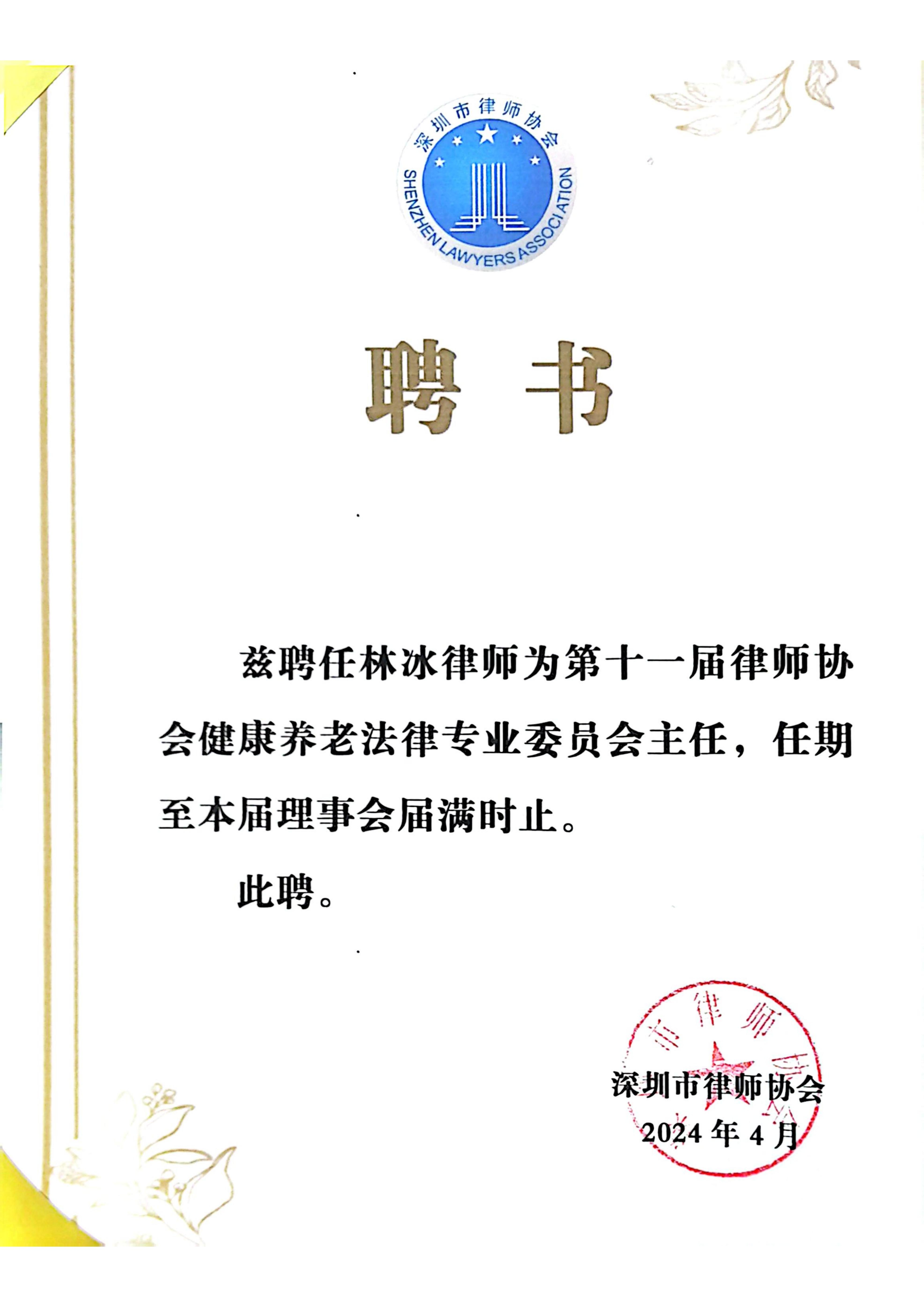 健康养老法律专业委员会主任